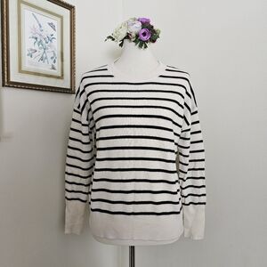 Cynthia Rowley 100% 2-Ply Cashmere Striped Sweater